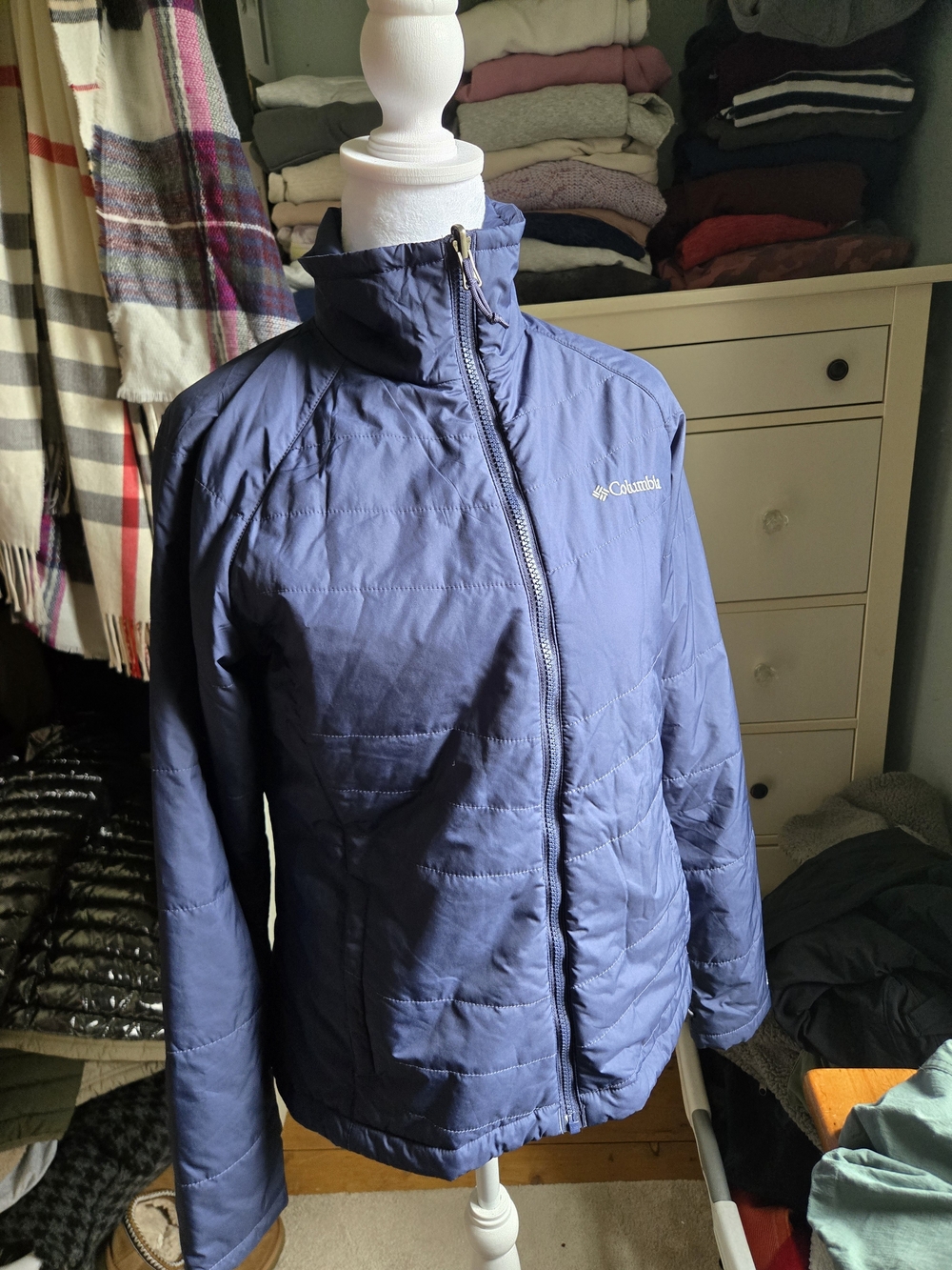 Columbia Women's Blue Light Weight Quilted Fall Puffer Jacket
